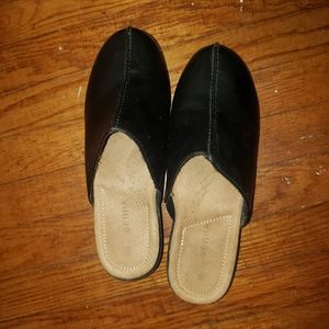 Serra Black slip on dress shoes